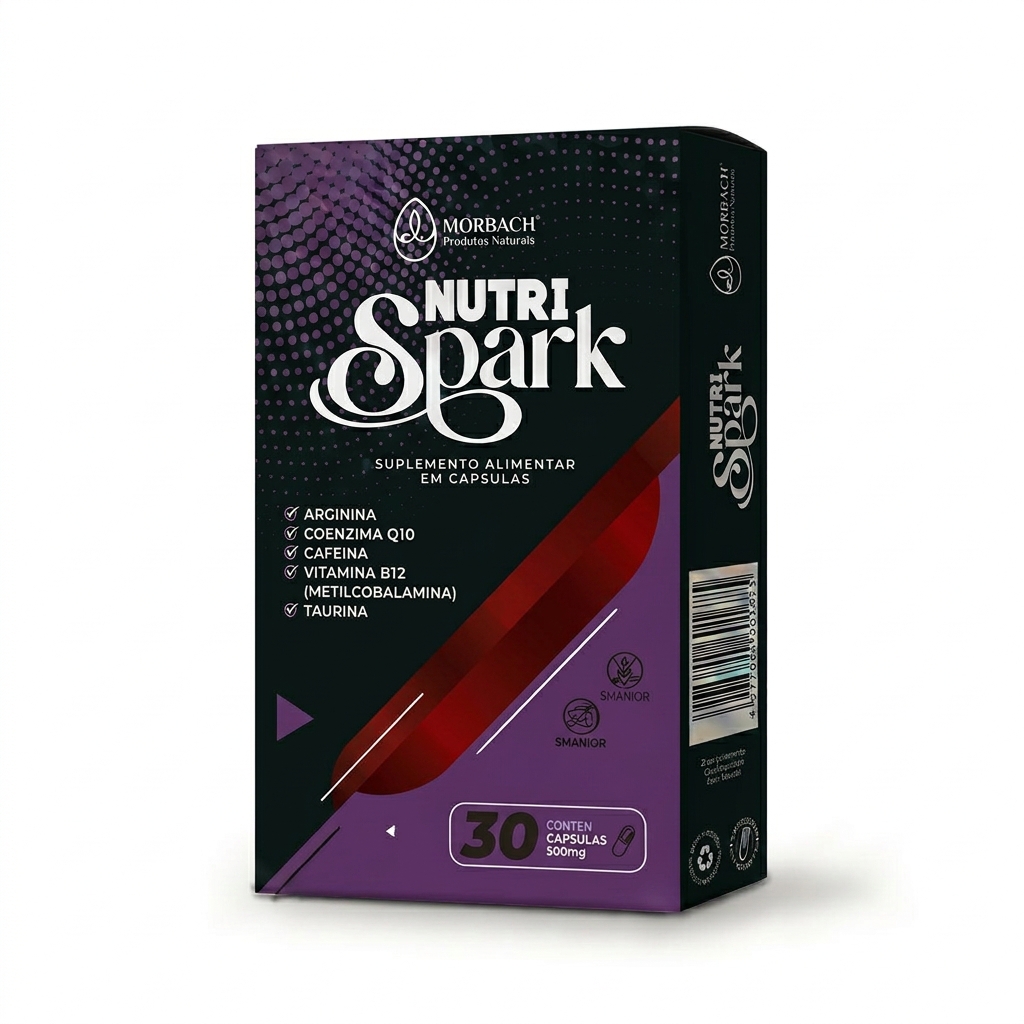 Kit com 10 caixas de Nutri Spark, 30 cápsulas de 500 mg cada